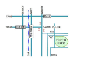円山公園音楽堂へのアクセスマップ